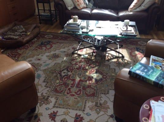 Perfectly repaired and cleaned oriental rug.