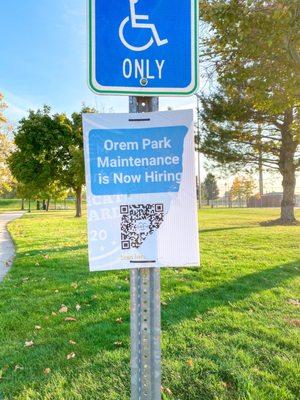 Orem Park Maintenance is Now Hiring