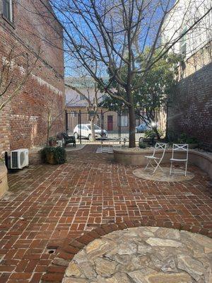 This is the bare space of the outdoor area, it is shaded majority of the day for great photos and agreeable weather even in May.