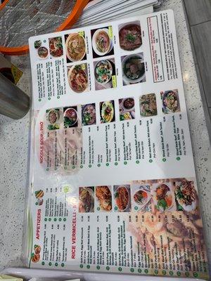 The menu