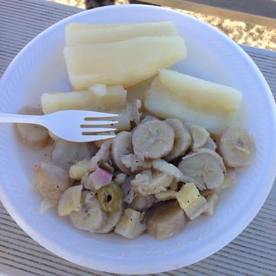 Yucca and plantain salad