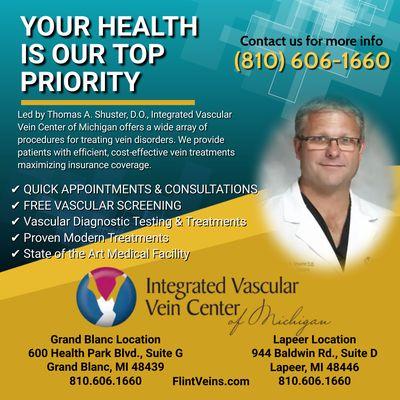 Your Health is our Top Priority.  Complimentary Vein Screening Available.