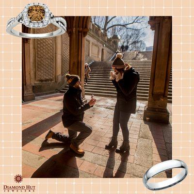 Propose with a ring as unique as your bride to be. Diamond Hut Jewelers carries all kinds of cuts, colors, and carats.