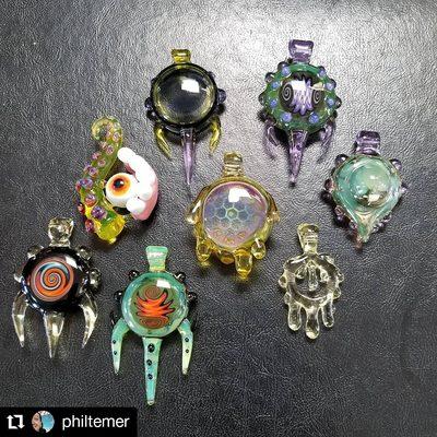 Pyrex Pendants, locally made.