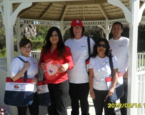 Team Cars 4 Causes Valentine Deliveries at Senior Care Center, Ventura, CA