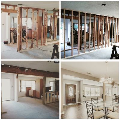 Before/during/after

Load bearing wall removal.

Girard Contracting and Construction