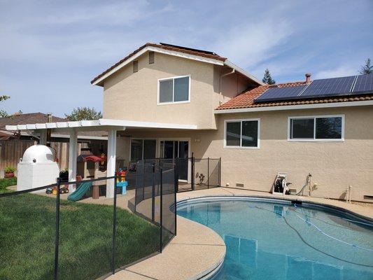 Backyard pool and patio