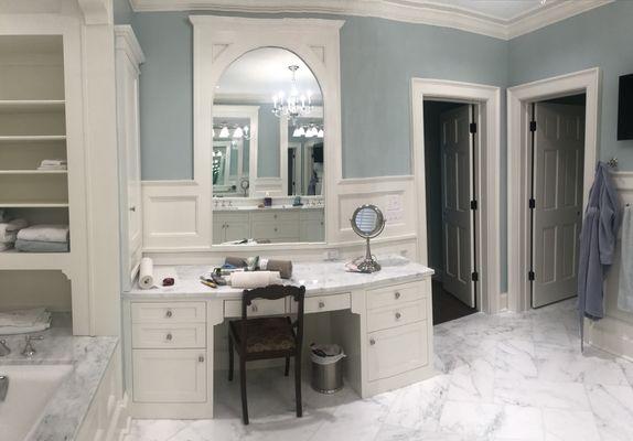 Full bathroom painting vanities and walls