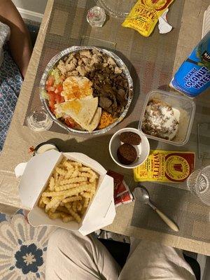 Combo Platter (Chicken & Gyro) Falafel French Fries