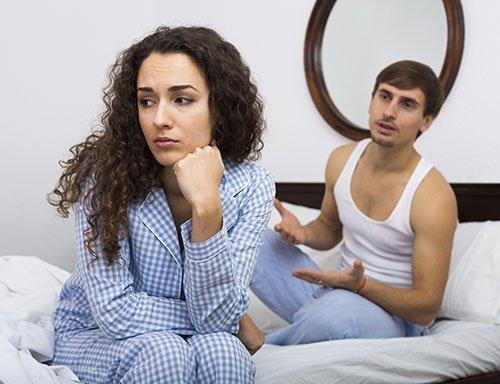 Sexually frustrated couple because of erectile dysfunction