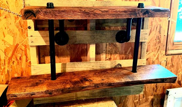 Industrial pipe decor shelf