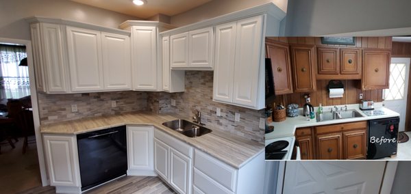 Before remodel in upper right. Complete Kitchen remodel