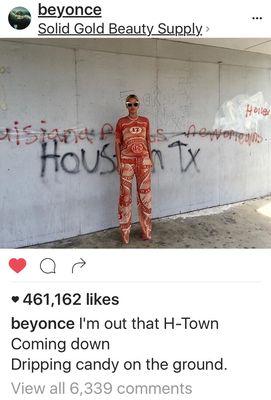 King Bey was here, she told us all on Instagram.