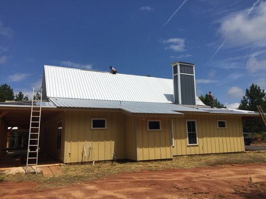 A new roof we installed galvanized metal panels on