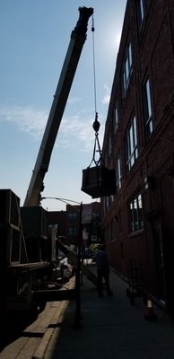 Rooftop condenser that had to be craned.