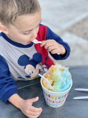 Mango, Passion fruit, blue Hawaiian Hokulia shaved ice, large