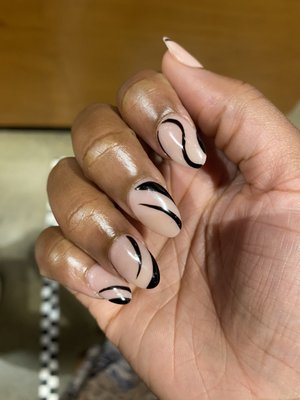 Full set powder acrylics with design