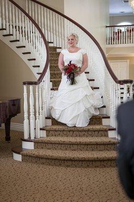 Carmelle's grand spiral staircase.  Perfect for that first glace entrance.