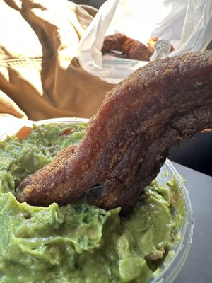 Chicharron and fresh guacamole