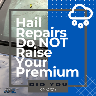 Hail repairs do not raise your premium because it is a comprehensive claim.