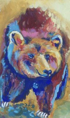 Bear Clan by mick escamea  Acrylic original  Stretched canvas 18x24" Graded project