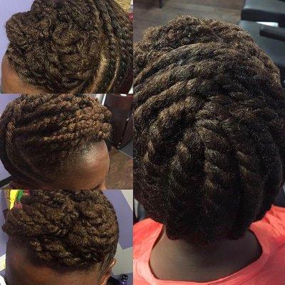 Flat twist updo