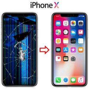 iPhone X screen repair - $179. Fix your broken glass, oled lcd, green lines, black screen. Repair takes 15min on the spot with Year Warranty