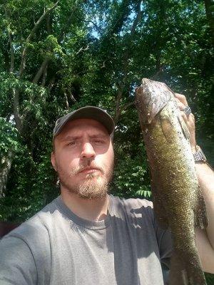 Caught this 17 1/2" small mouth here.