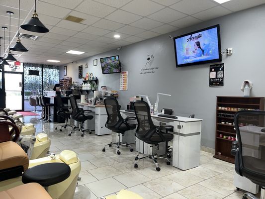 The inside of the nail spa