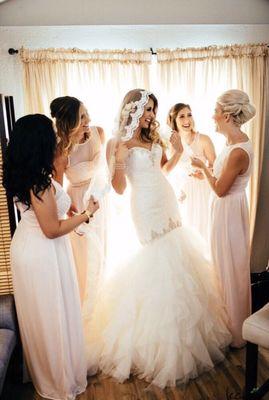 Wedding hair and make up for bride and bridesmaids