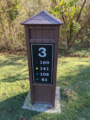 Hole 3 marker.