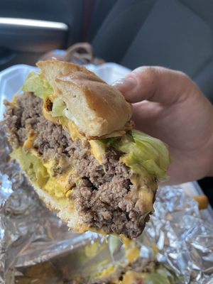 Half of the small burger