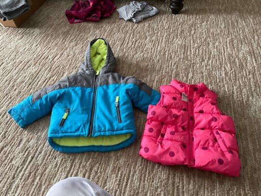 Carter's winter coat & Vest - $8.50 & $3.50