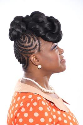 natural hair braided updo