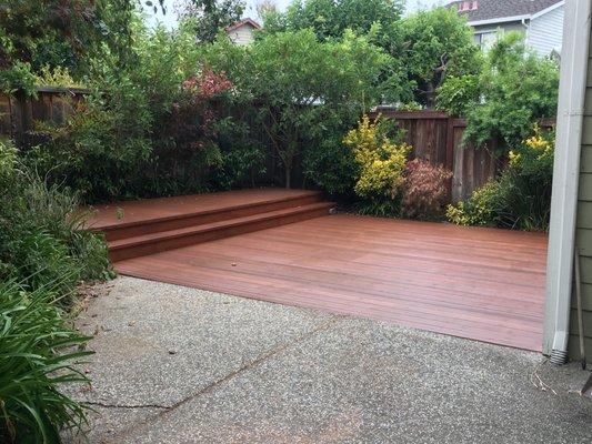 Our beautiful deck with final finish by Island Builders.