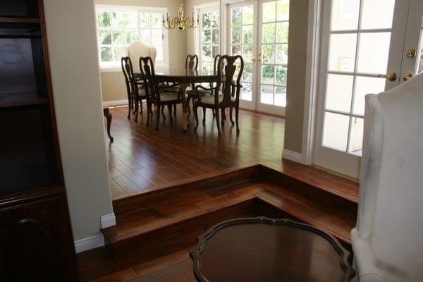 Installed engineered wood fllooring