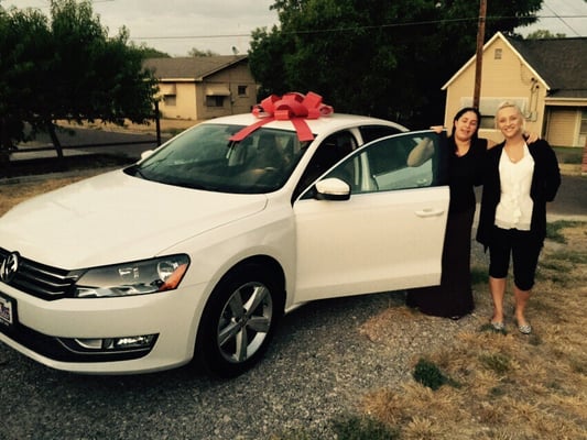 My wife and Randi! Car was delivered to our house.