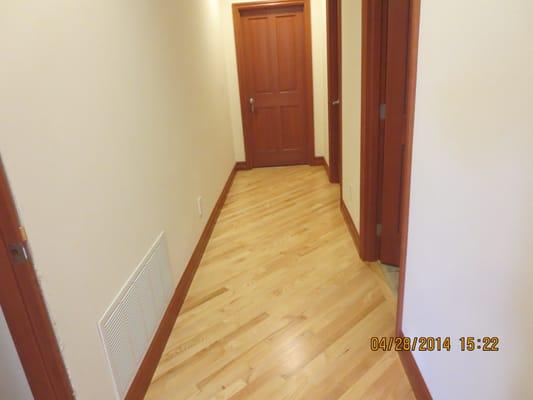 Restored hardwood floors.