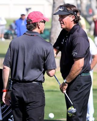 Dr. Lardon congratulating Phil Mickelson