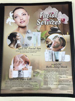 Now we have facial services