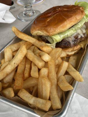 Cheeseburger and fries