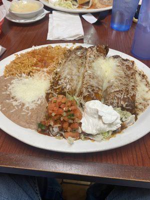 Pork Tamales with House rice and beans