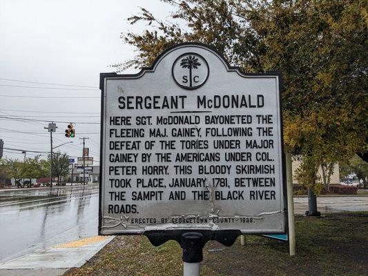 Sergeant McDonald Historical Marker, Georgetown