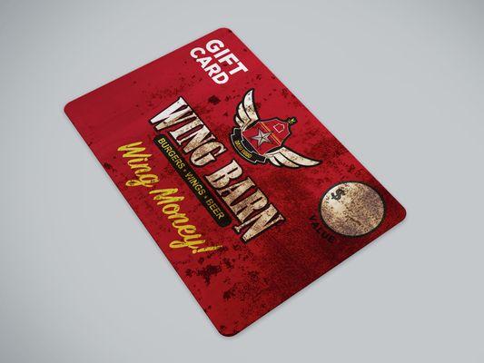 Here is a gift card design that we created for a wing restaurant in South Texas!