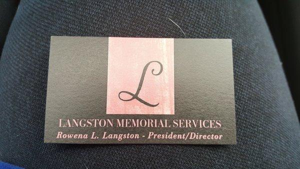 Langston Memorial Services Rowena L. Langston President/LFD-LE