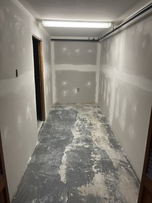 New drywall installed in basement