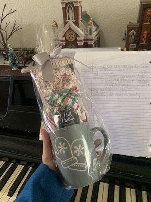 a lovely Christmas gift from one of my students' parents at their in-home voice lesson