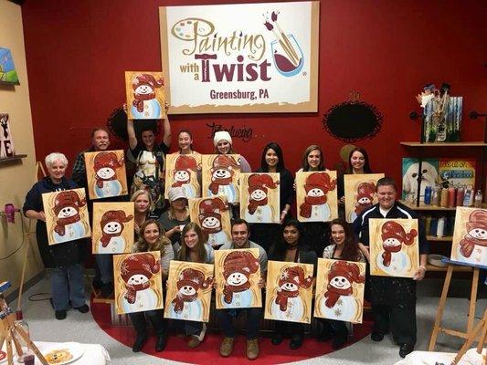 The Pitt-Greensburg Alumni Association hosted a private painting event in the back room. We had a blast and would totally recommend.