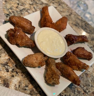 Flavored wings. Honey Garlic, lemon pepper, buffalo & barbecue