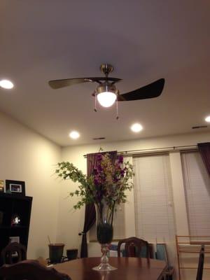 recessed lights and fan installed